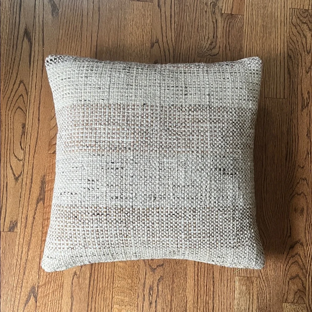 Pottery Barn 20” Textured Beige Throw Pillow Cover